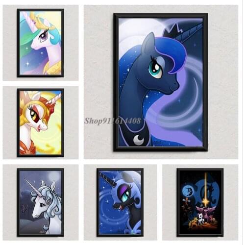 Canvas Painting Disney Classic Cartoon Anime Posters My Little Pony Unicorn Prints Wall Art Pictures Kids Living Room Home Decor