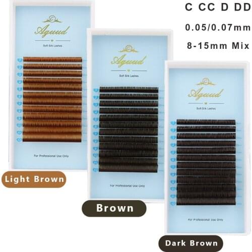 Brown Eyelash Extensions Light Brown Individual Eyelashes Dark Brown Color Soft Natural False Eyelashes Silk Lash Makeup Cilios