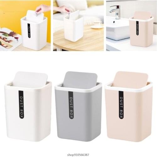 Creative Mini Desktop Trash Can Tabletop Plastic Waste Bin with Lid Countertop Garbage Basket Trashbox Home Office Desk Dropship