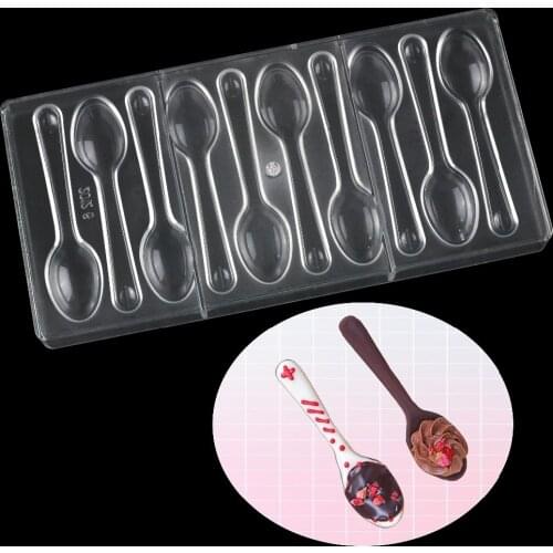 Spoon shape polycarbonate chocolate mold kitchen accessories baking candy mold for confectionery cake decorating tools