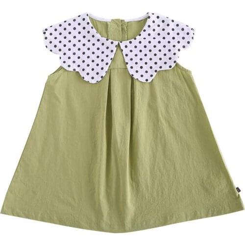 2020 Baby Infant Girl summer dress dot petals collar Toddlers Kids Princess Dresses children Vestido Clothes 0-4age