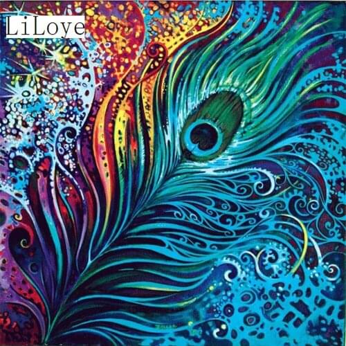 LI LOYE DIY Diamond Painting Abstract peacock tail kits cross stitch 5D embroidery kits Full Square Mosaic Decorative Gift FZ94