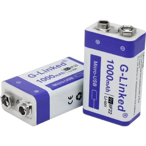 9V Battery Li-ion 9v Rechargeable battery 6f22 for Multimeter Microphone Remote Control