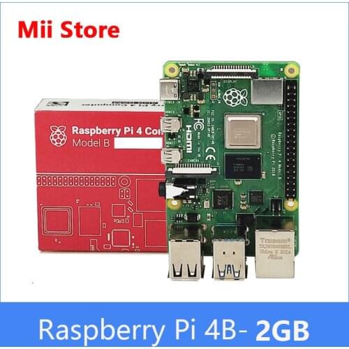 Raspberry Pi 4 Model B 2GB RAM linux Development Board Cortex-A72 64-bit Quad core 1.5GHz SOC 2.4&5.0 GHz WiFi Bluetooth 5.0