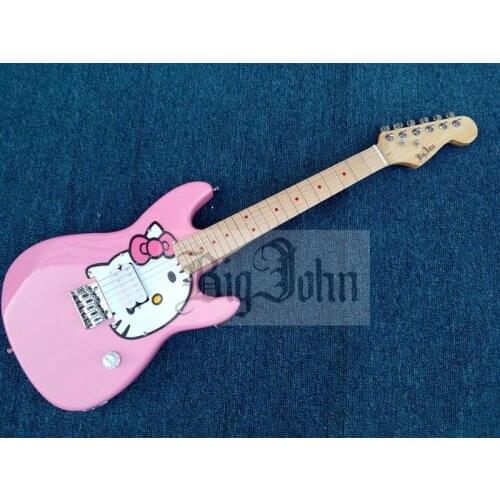 Mini red color cat electric guitar fit for 5-15 years old student