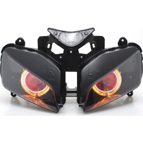 Motorcycle Modified Assembled HID Projector Headlight Yellow Angel Eyes For Honda CBR 1000RR CBR1000RR 2004 2005 2006 2007