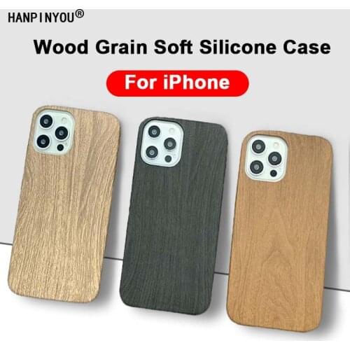 Luxury Thin Wood Grain Design Soft Silicone Phone Case For iPhone 12 11 Pro Max X XR 7 8 Plus SE Wooden Back Cover Protector TPU