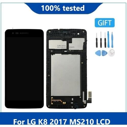 Original 5.0"For LG K8 2017 Aristo M210 MS210 US215 M200N LCD Display Touch Screen Digitizer Assembly For LG MS210 LCD With fram