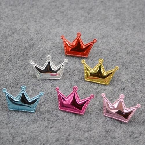 Sew on 4*2.8CM 60pcs/lot shiny pu crown Padded Patches Appliques For Clothes Sewing Supplies Decoration free shipping