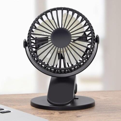 360 Degree Rotation Mini Clip Adjustable Table Desk Fan Quiet Small Personal Fan Poratble USB Fan for Baby Stroller Tent Dorm Be
