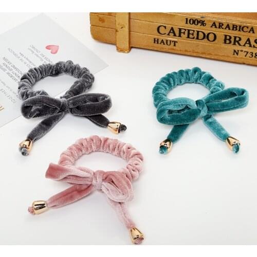New Women Cute Girl Hair Rope Velvet Scrunchies Bowknot Elastic Hair Bands for Women Bow Ties Ponytail Holder Accessories