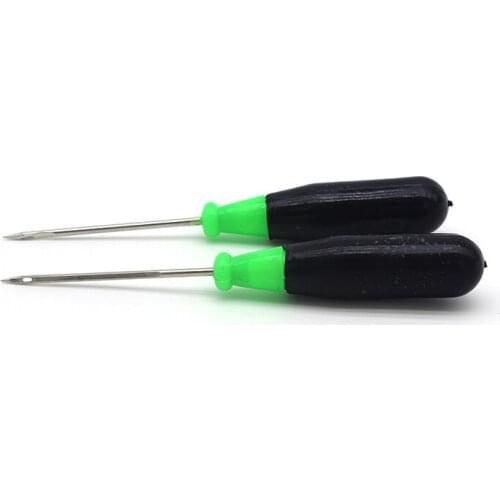 2pcs Handle Sewing Awl Hand Stitcher Leather Canvas Shoe Repair Tool Punch Sewing Needle Hook Tool