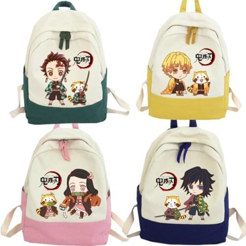 Demon Slayer Kimetsu no Yaiba School Bags Backpack Kamado Nezuko Bag Cosplay Girls Kids Student Cute Fresh Schoolbag Travel Bag