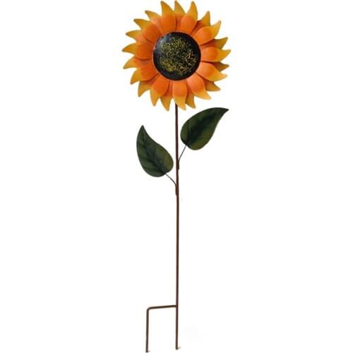 Garden Decorations, Outdoor Sunflower Shaped Windmill Rotatable Artware Decorative Tools for Backyard Park