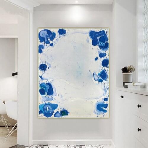 Sam Francis《Blue Balls Blue》Abstract Canvas Oil Painting Artwork Poster Picture Wall Hanging Decor Home Living Room Decoration