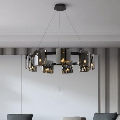 Modern light luxury living room chandelier simple bedroom study home creative glass Nordic restaurant lamp lustre