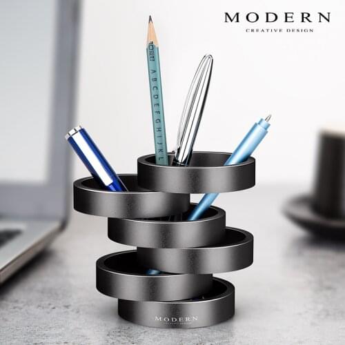 Modern high-grade aluminum alloy creative pen holder desktop stationery holder Desk Organizer