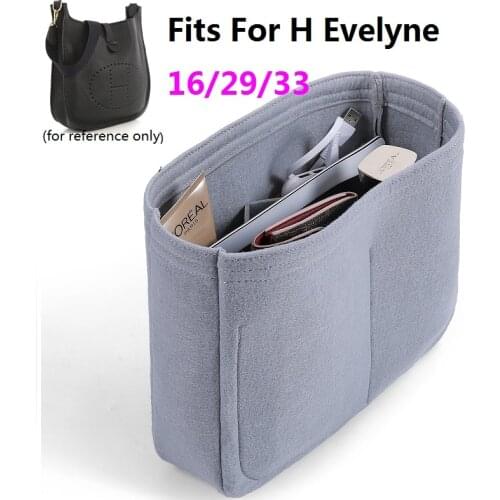 Fits for Evelyne Saddle Felt Cloth Insert Bag Organizer Makeup Handbag Organizer Travel Inner Purse Portable Cosmetic Bags