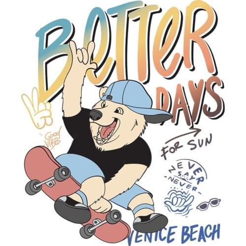 Little bear Transfer Iron On Patch Washable Stickers New Fashion T-shirt Jeans Decoration Thermal Transfer Diy