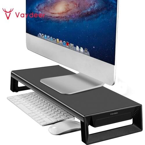 Trapezoid Monitor Stand Riser with Extra Storage Durable Powerful Desk Organizer Suitable for Computer Display, Laptop, Monitor