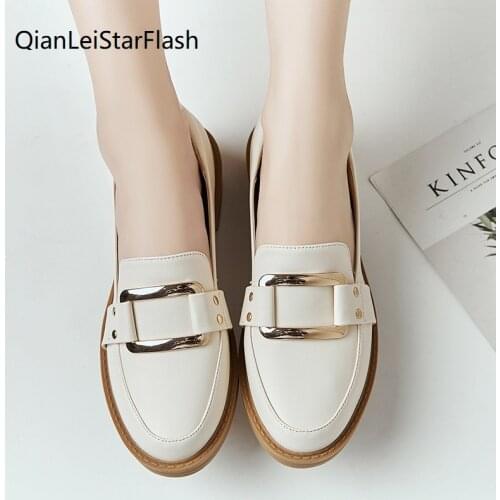 2020 New Women Low Heels Fashion Bowtie Platform Female Spring Shoes Fringe Chunky Heel Flat Shoe Casual Footwear Oxford Shoes