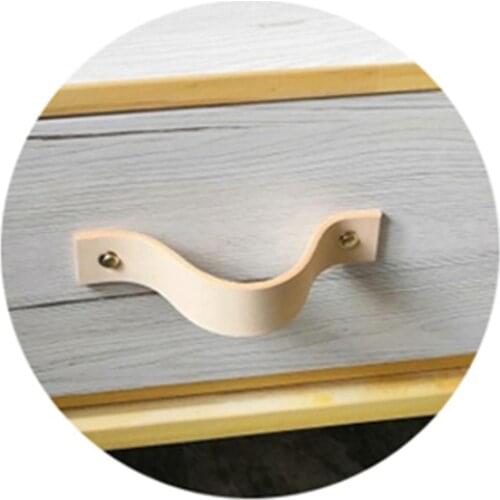 Vintage PU Leather Cabinet Pulls Knobs Handles for Kitchen Cupboard Wardrobe Drawer Wine Box Suitcase Furniture Handles