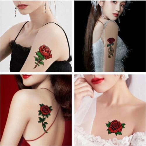 Waterproof Temporary Tattoo Stickers Beautiful Flower Rose Fake Flash Unisex New