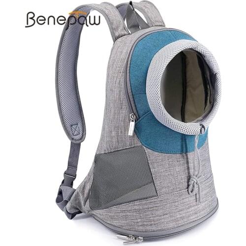 Benepaw Breathable Backpack For Dogs Comfortable Adjustable Hole Padded Shoulder Strap Mesh Pet Carrier Bag Anti-escaping Design