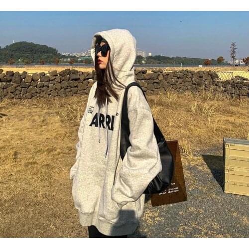 2021 Spring Autumn New Graphic Hoodies Velvet Loose Long Sleeve Korean Punk Sweatshirts Shirts for Women Oversized Tops Print