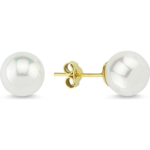 Gold Pearl Earrings TTGKPA16-Certified 14K Gold-A perfect gift for your Loved Ones-Ephesus Gold & Diamond