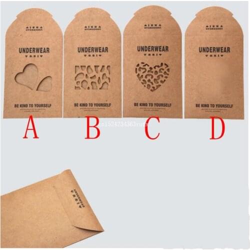 200pcs Socks Stocking Storage Bags Brown Kraft Paper Garment Clothing Boxes Retail Packaging Free Shipping