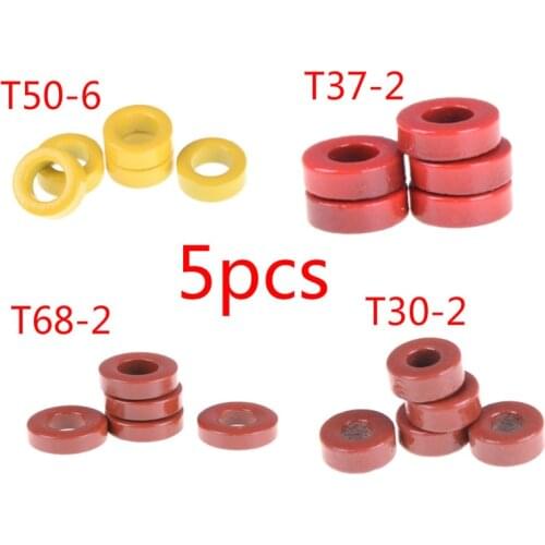 5pcs/lot T50-6 T30-2 T68-2 T37-2 Carbonyl Iron Powder Core Carbonyl Iron Core High Frequency Radio Frequency Magnetic Cores