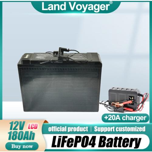 12V 150Ah 180Ah Lifepo4 battery Lithium iron phosphate BMS 4S 12.8V for Solar energy storage Caravan + 14.6V 10A Charger