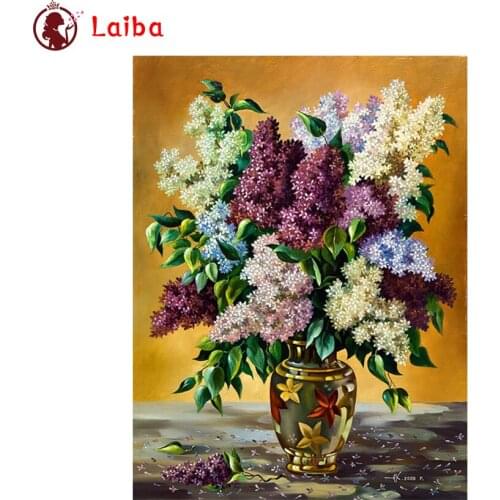 Diamond Painting Abstract art, painted flowers, vase 5d Diamond Embroidery Full Display Diamond Mosaic Cross Stitch Decoration