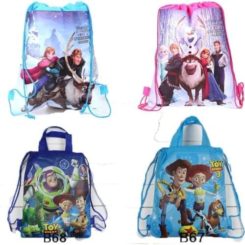 Anime Disney Marvel Spiderman Storage bag Spiderman Frozen Mickey Mouse Action Figure Bag Toys Childrens Drawstring Pocket Gift