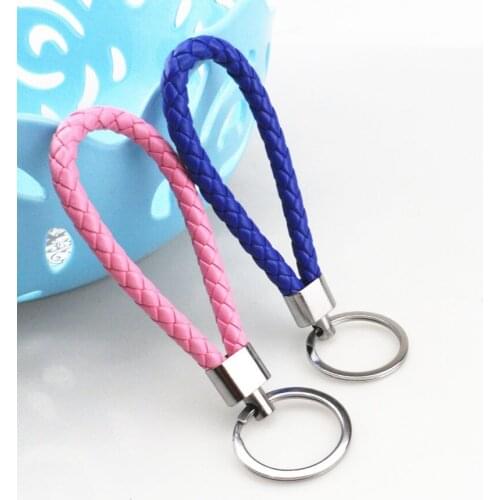 Car Hand-woven leather rope keychain gift for Peugeot 206 207 208 301 307 308 407 2008 3008 4008