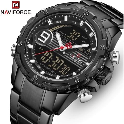 NAVIFORCE Brand Men Watches Fashion Sport Watch Mens Waterproof Quartz Chronograph Stainless Steel Male Clock Relogio Masculino