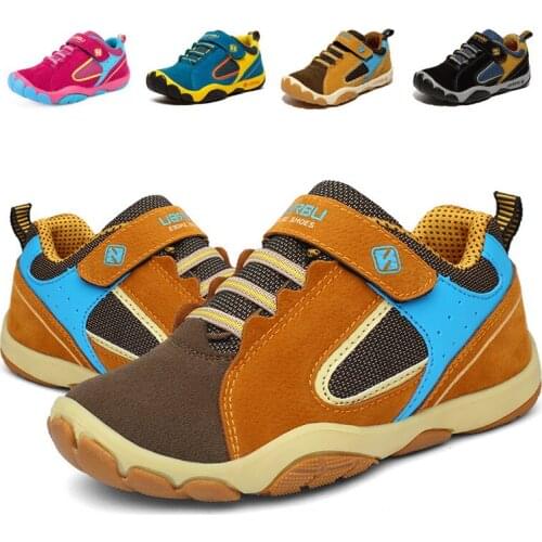 Childrens Casual Sports Shoes Outdoor Leather Spring and Autumn Mesh Double Net Boys Girls Running Shoes Size 28-40