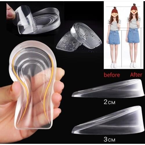 Silicone Shoe Insoles Breathable Half yard Insole Heel Insert Pad Cushion Height Increase Orthopedic Insoles Relief Feet Pain
