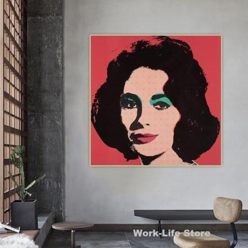 Andy Warhol《Elizabeth Taylor》Pop Art Canvas Oil Painting Art Poster Decorative Print Picture Wall Decor Home Decoration