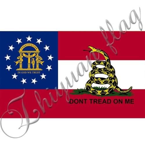 Custom Georgia STATE WITH DONT TREAT ON ME flag 90X150 cm BANNER 100D Polyester flag