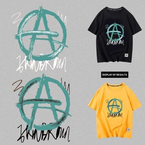 Personality Fashionable brand LOGO badge printing DIY thermal transfer stickers on boys T-shirts pattern Iron On patches