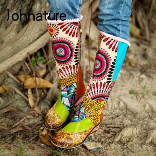 Женские высокие сапоги Johnature China At AliExpress