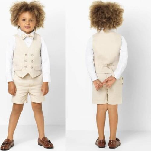 2019 New Arrival Boys' Attire Peaked Lapel Kids Suits Custom Made Clothing Set 2 Pieces Prom Suits (Pants+Tie+Vest) 018