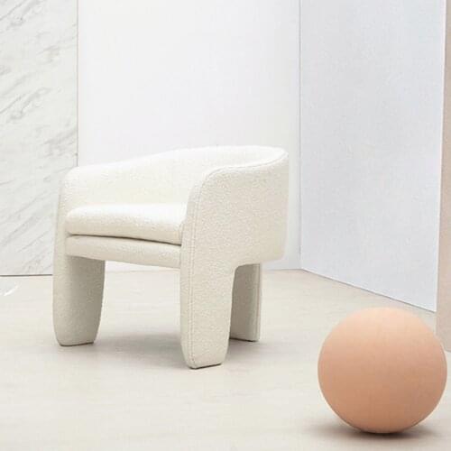 Creative Children Furniture Modern Creamy-white Plush Lounger Single Chair Living Room Club Cloth Art Leisure T Sofa Armchairs