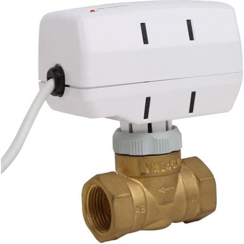 AC 230V electric actuator brass ball valve 2 way Brass Motorized Ball Valve DN20 DN25 two Way 3-Wire with Actuator