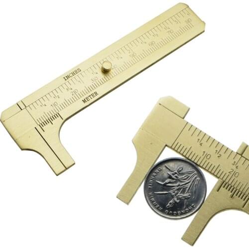 Mini Small Metal Solid Brass Vernier Caliper Ruler Sliding Gauge 8cm 3.15Inch Measuring Tools School Supplies Gift Stationery
