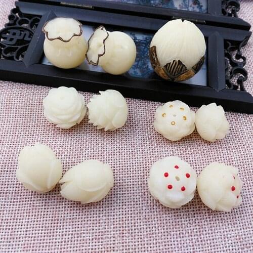 Natural Ivory Magnolia, Fish, Lotus Bodhi Root Money Bag Hanging Parts Backcloud Handmade DIY Jewelry Accessories