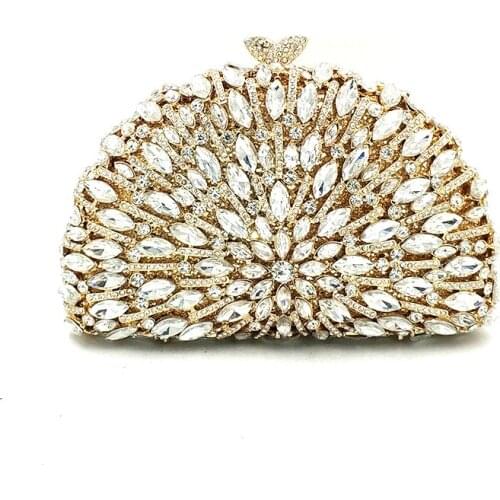 New women evening party handbag diamonds elegant purses luxury clutch bridal wedding party small wallet crystal purses bag