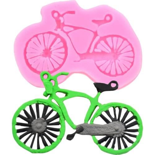 Food Grade Baking DIY Bicycle Shaped Reverse Forming Chocolate kitchen Decoration Tools 3D Fondant Cake Silicone Mold